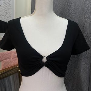 Black cropped top